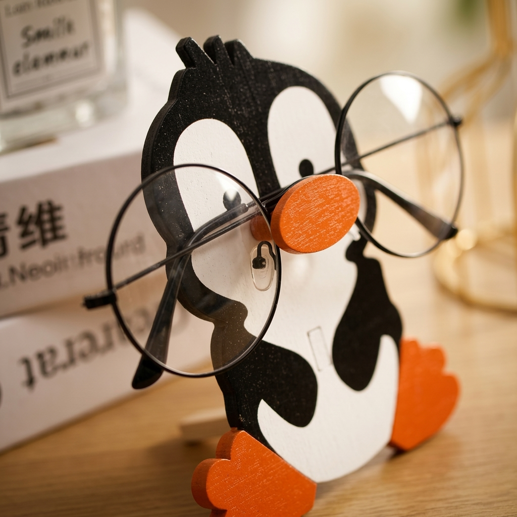 Baby Pingu Specs holder | Hand Carved Wooden Animal Sunglasses & Reading Glasses Display Stand