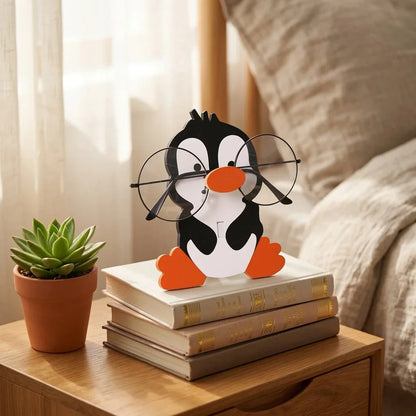Baby Pingu The Spec Keeper — Carved Wooden Eyeglass Stand for Desk, Gifting — Unique Wooden Gift | Woodwaley