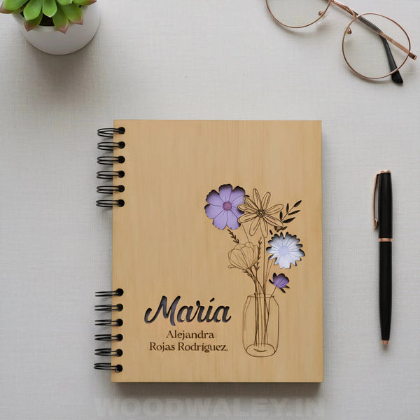 The Mindful Notebook — Engraved Wooden Cover Journal