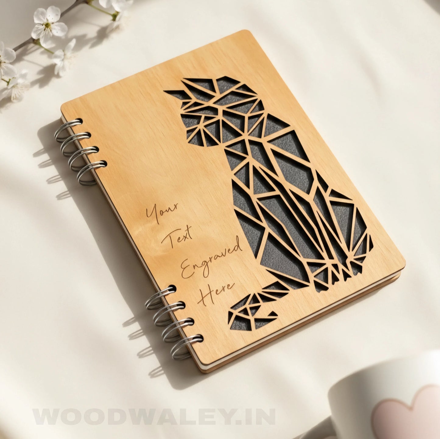 The Mindful Notebook — Engraved Wooden Cover Journal