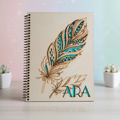 The Mindful Notebook — Engraved Wooden Cover Journal — New Year Wooden Gift | Woodwaley