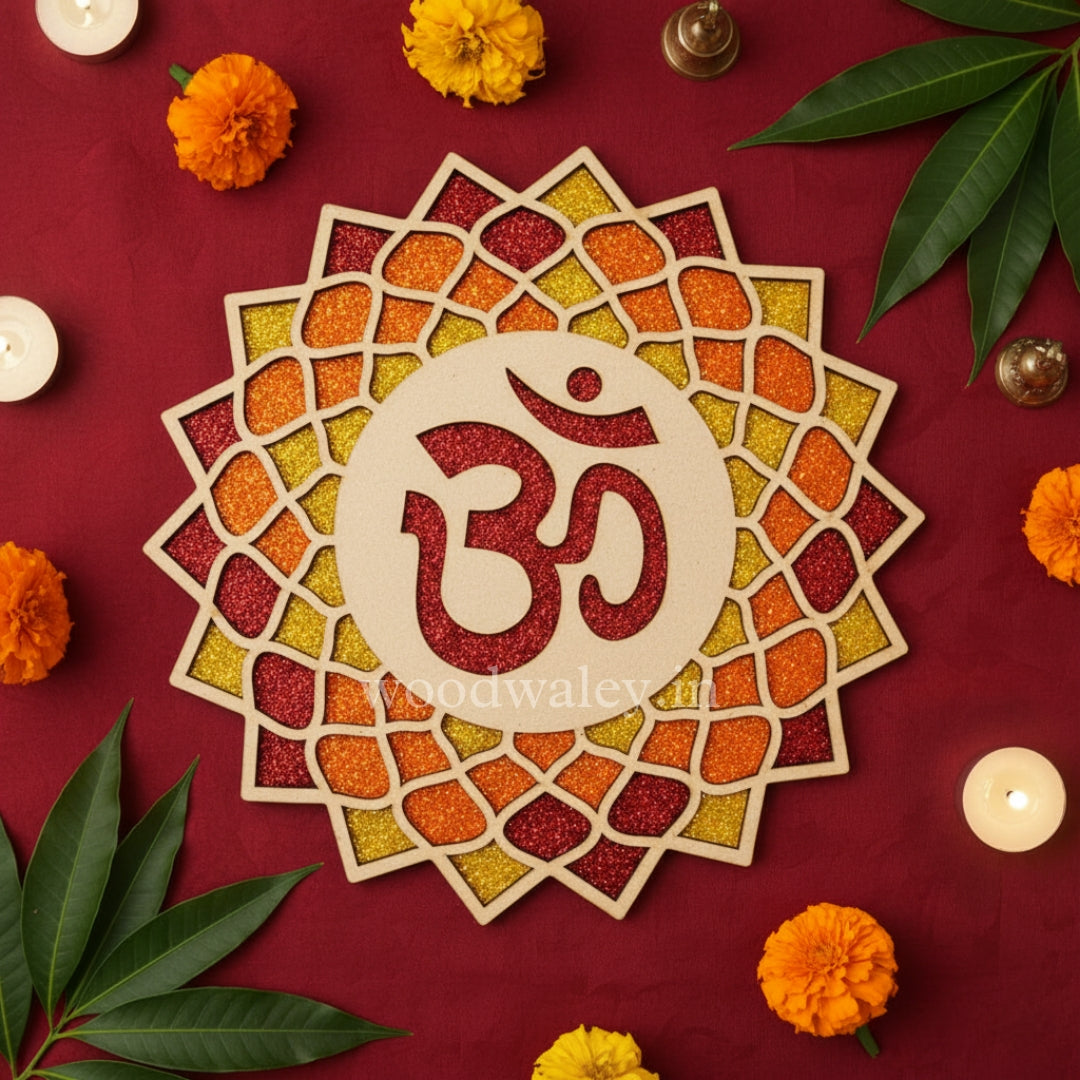 DIY Om Rangoli ready-to-use template