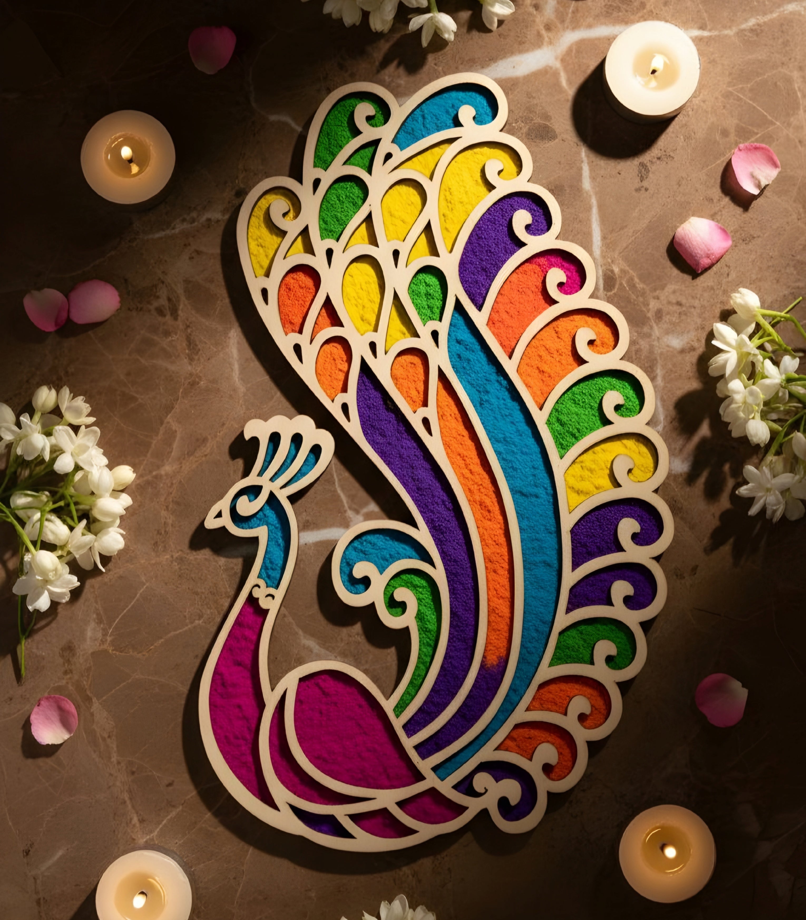 Mukunda Art Wooden Rangoli (Reusable DIY Template)