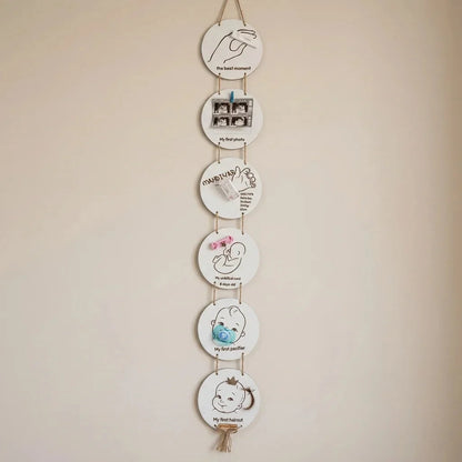 Baby Milestone Keepsake Wall Hanging — Personalized Wooden Nursery Gift — Baby Milestone Wooden Gift | Woodwaley