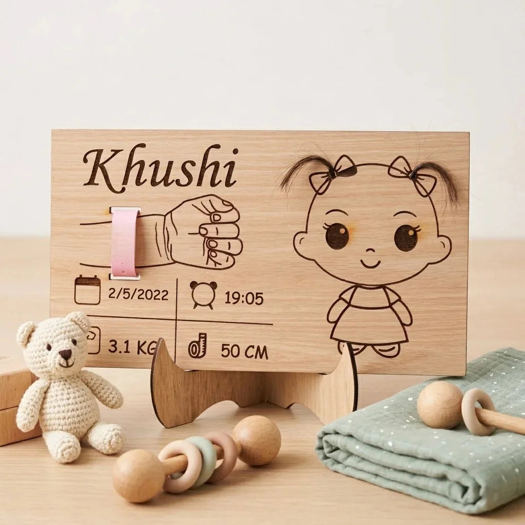 Little One — Personalized Wooden Baby Milestone Keepsake Box — Baby Milestone Wooden Gift | Woodwaley