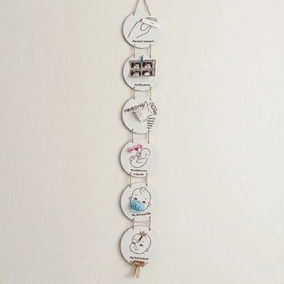 Baby Milestone Keepsake Wall Hanging — Personalized Wooden Nursery Gift — Baby Milestone Wooden Gift | Woodwaley