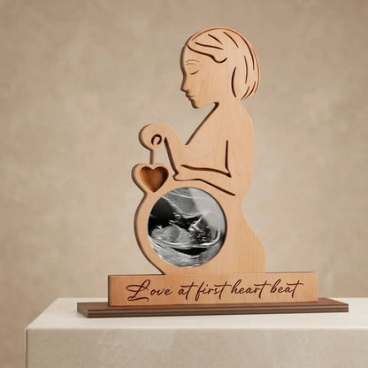 The Memory Frame — Personalized Baby Sonogram &amp; Ultrasound Photo Gift — Baby Milestone Wooden Gift | Woodwaley