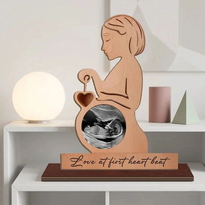 The Memory Frame — Personalized Baby Sonogram &amp; Ultrasound Photo Gift — Baby Milestone Wooden Gift | Woodwaley