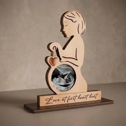 The Memory Frame — Personalized Baby Sonogram &amp; Ultrasound Photo Gift — Baby Milestone Wooden Gift | Woodwaley