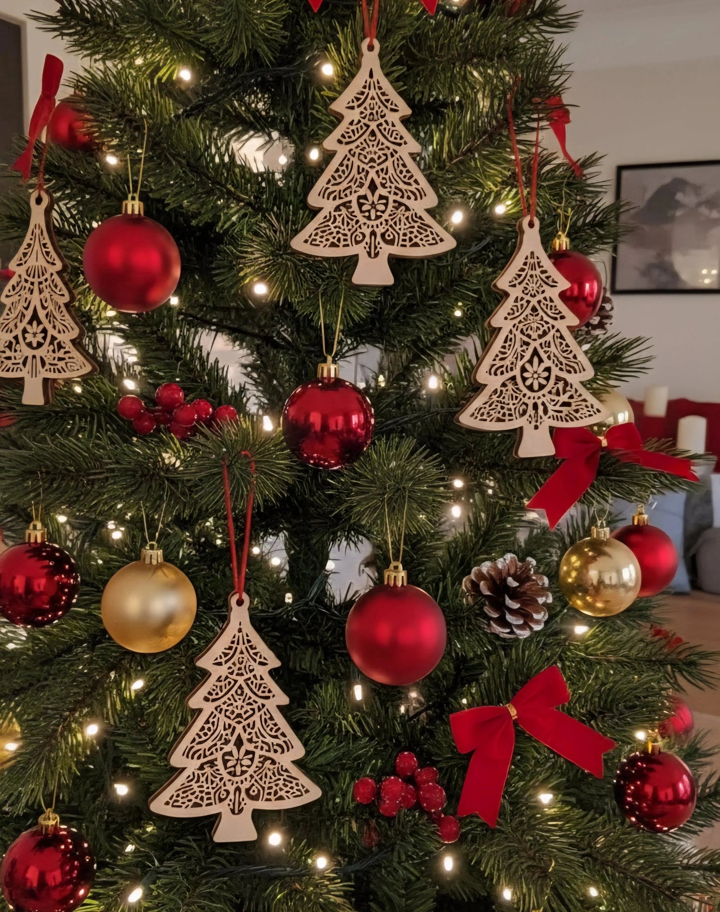 Christmas Tree Wooden Ornaments — Christmas Wooden Gift | Woodwaley