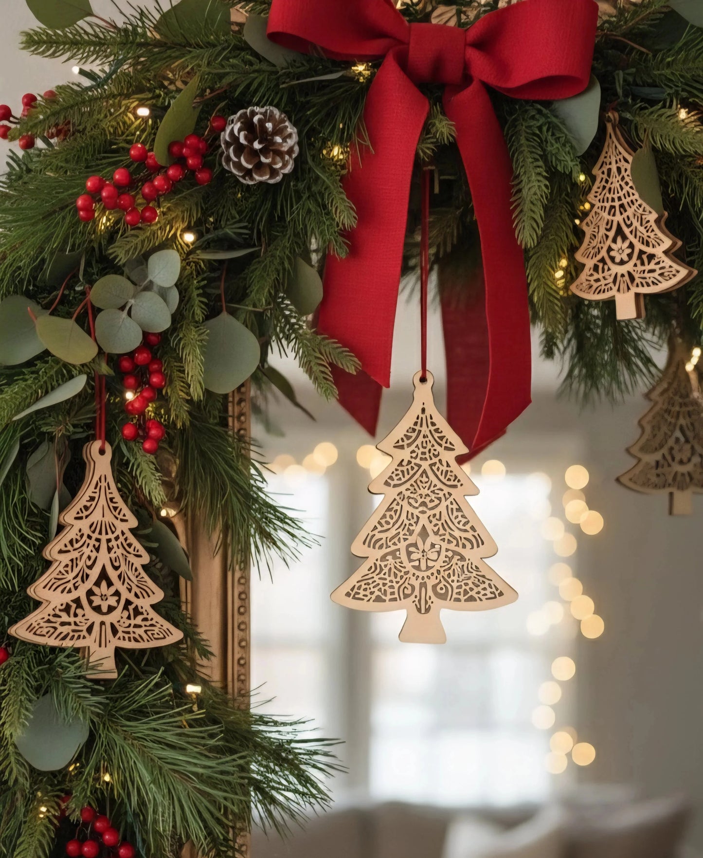 Christmas Tree Wooden Ornaments — Christmas Wooden Gift | Woodwaley