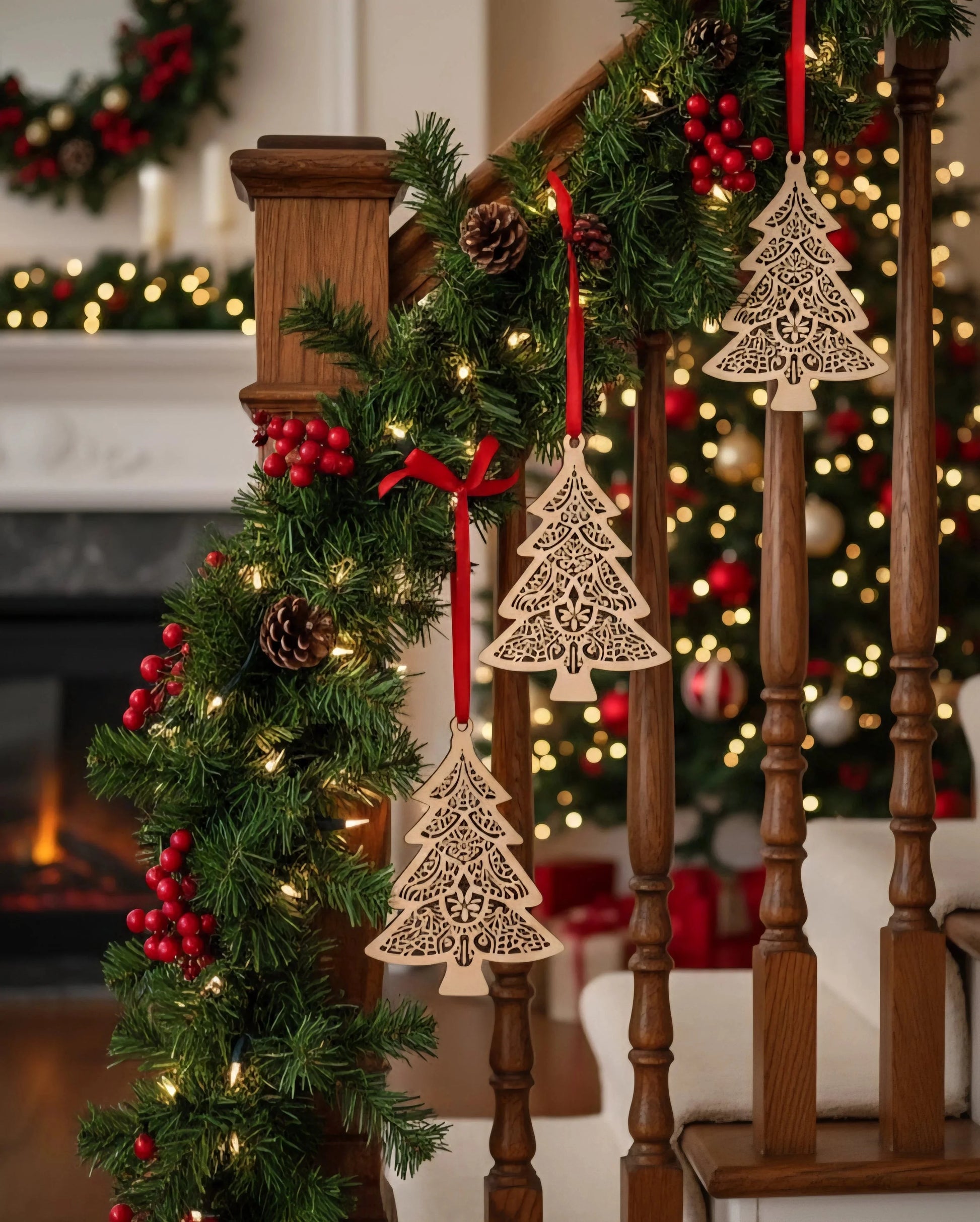 Christmas Tree Wooden Ornaments — Christmas Wooden Gift | Woodwaley