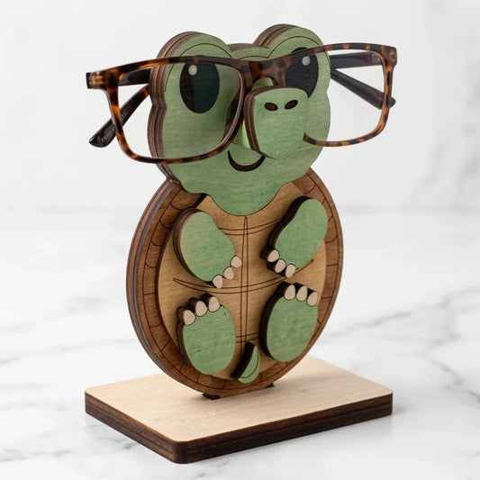 Ninja Turtule The Spec Keeper — Carved Wooden Eyeglass Stand for Desk, Gifting — Premium Wooden Decor | Woodwaley