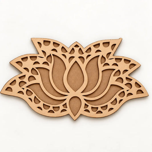 Lotus Art Wooden Rangoli (Reusable DIY Template)
