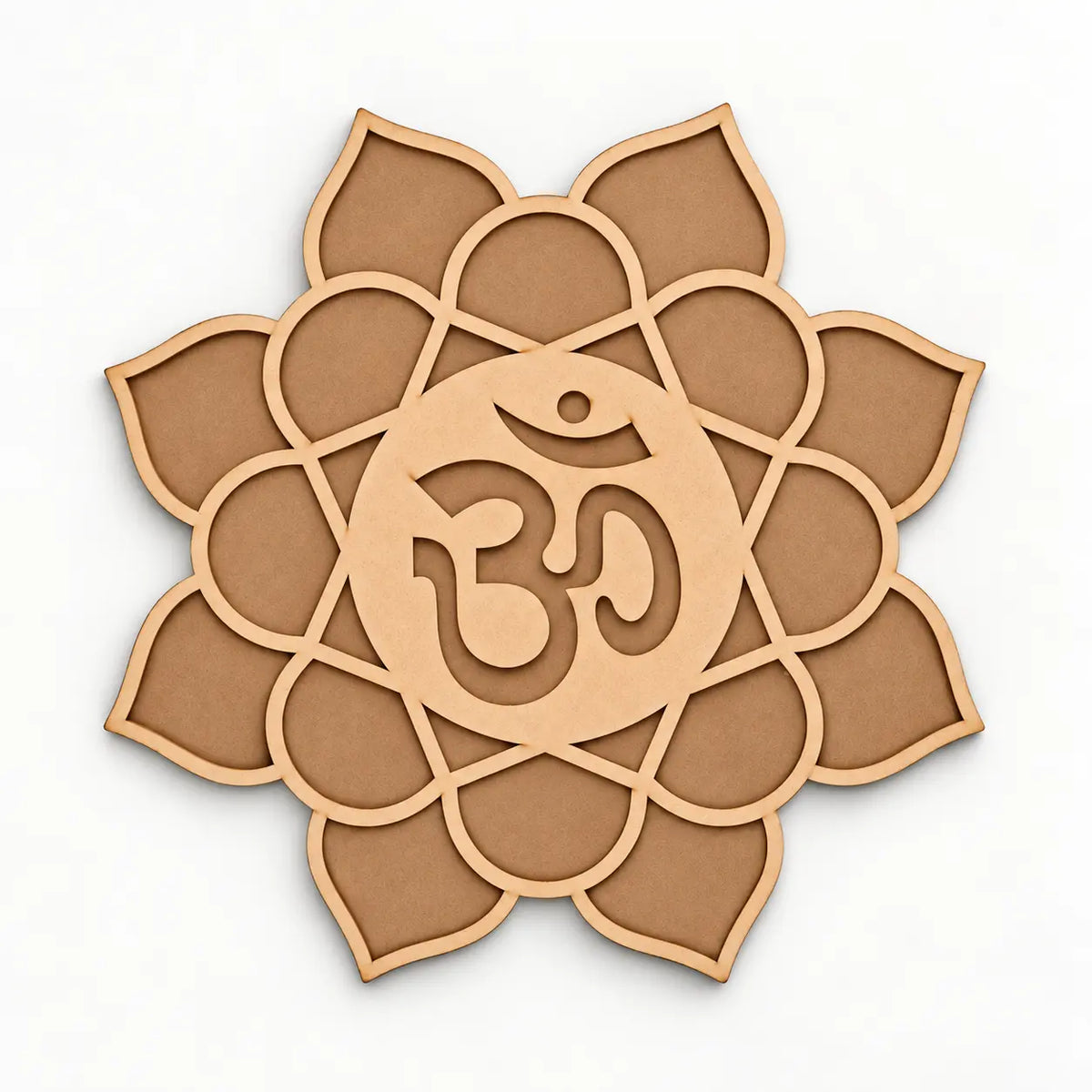 Om-Kamal Art Wooden Rangoli (Reusable DIY Template)