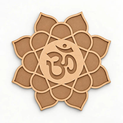 Om-Kamal Art Wooden Rangoli (Reusable DIY Template)