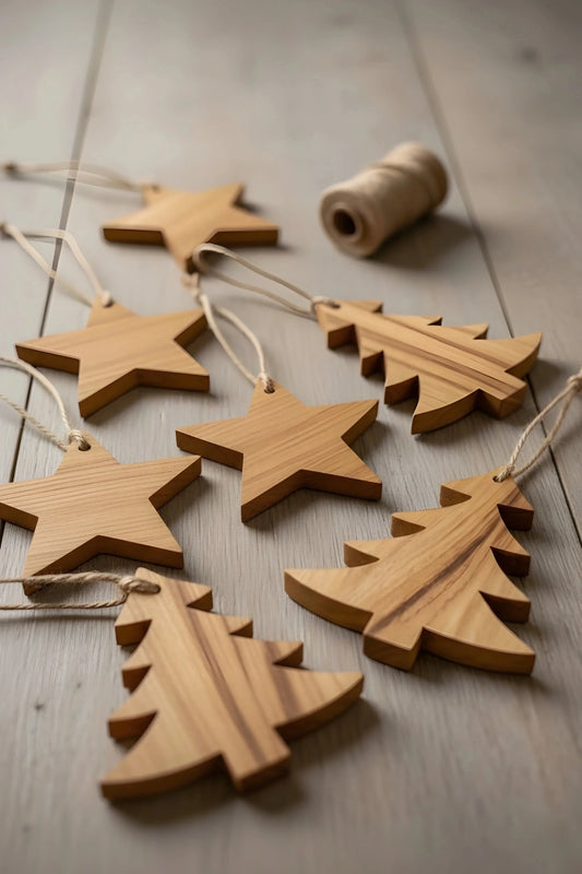 Wooden Christmas Decoration Ornaments Pack — Christmas Wooden Gift | Woodwaley