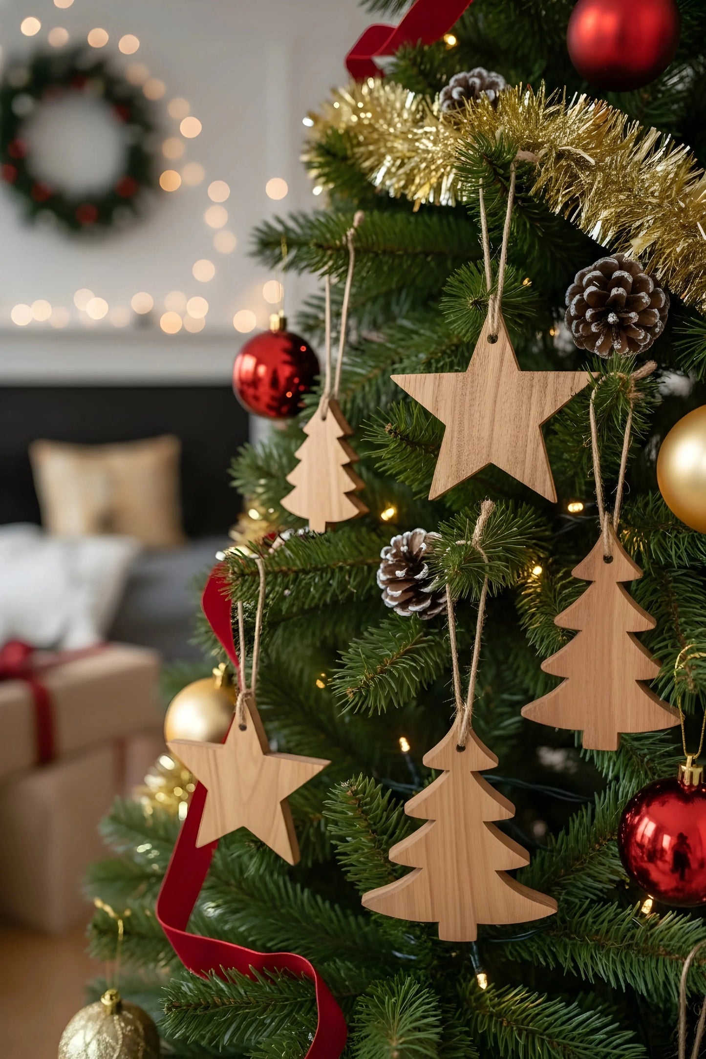 Wooden Christmas Decoration Ornaments Pack — Christmas Wooden Gift | Woodwaley