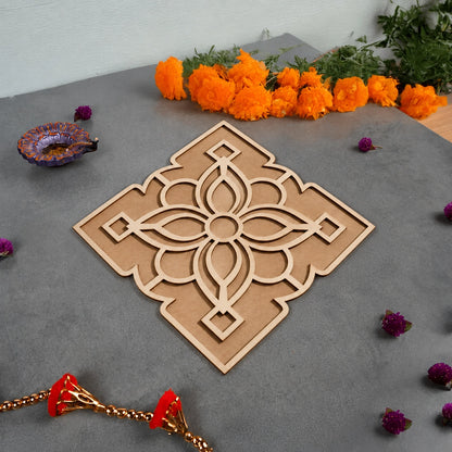 Chakra Art Wooden Rangoli (Reusable DIY Template)