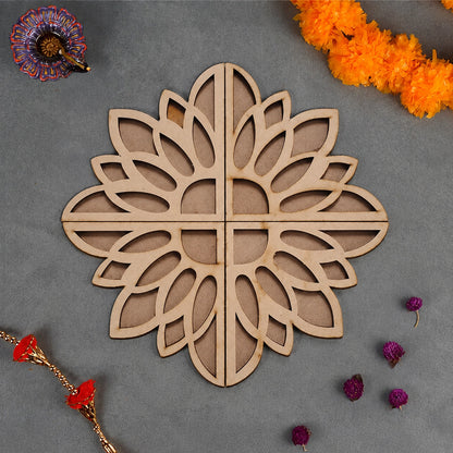 Sunflower Art Wooden Rangoli (Reusable DIY Template)