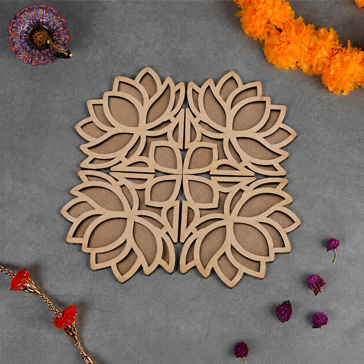 Umber Art Wooden Rangoli (Reusable DIY Template)