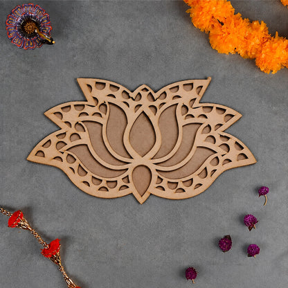 Lotus Art Wooden Rangoli (Reusable DIY Template)