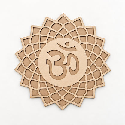 Om Art Wooden Rangoli (Reusable DIY Template)
