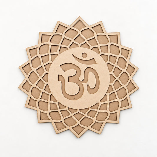 Om Art Wooden Rangoli (Reusable DIY Template)