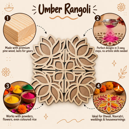 Umber Art Wooden Rangoli (Reusable DIY Template)