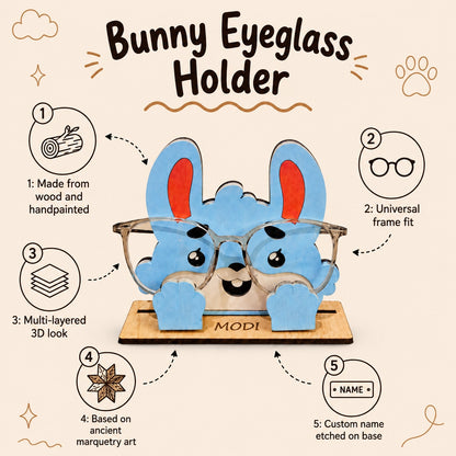 Bunny The Spec Keeper — Carved Wooden Eyeglass Stand