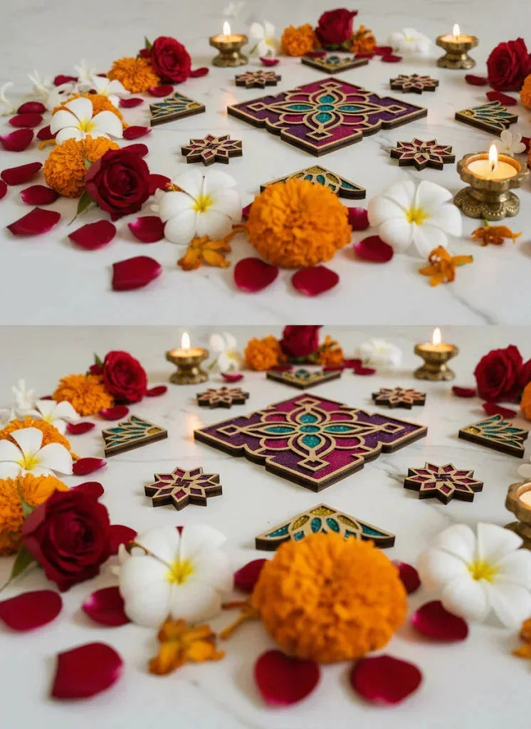 Chakra Art Wooden Rangoli (Reusable DIY Template) - Wood Waley