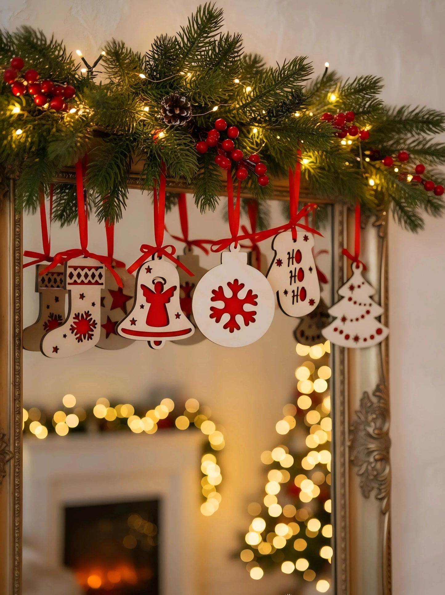 Wooden Christmas Charms Ornaments — Christmas Wooden Gift | Woodwaley