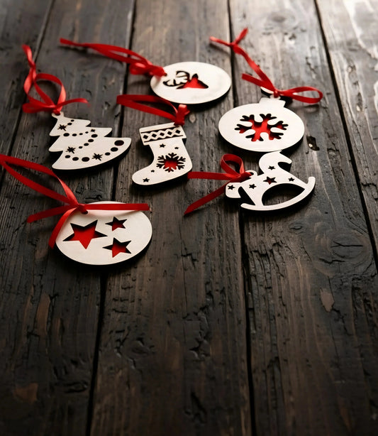 Wooden Christmas Charms Ornaments — Christmas Wooden Gift | Woodwaley