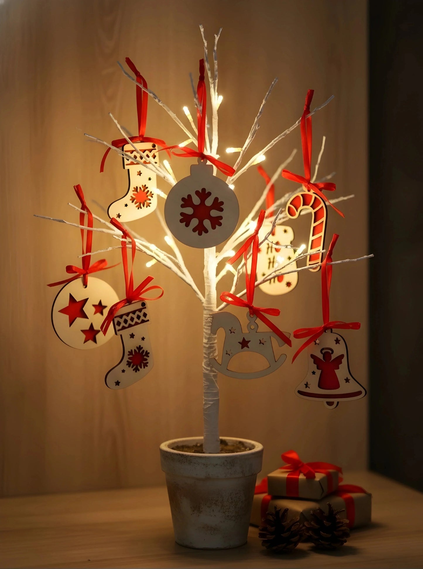 Wooden Christmas Charms Ornaments — Christmas Wooden Gift | Woodwaley