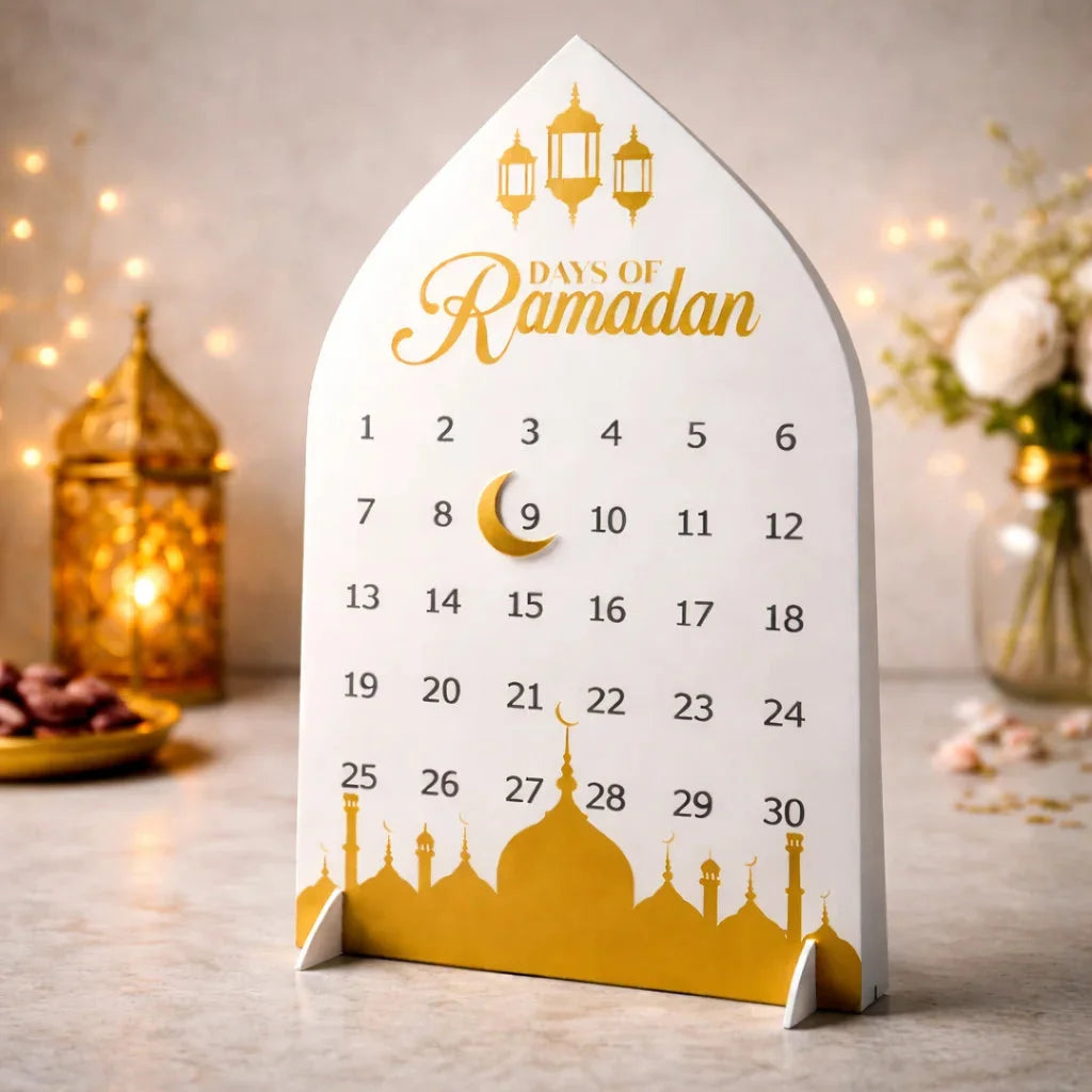 Acrylic Ramadan Calendar Crafts Tabletop Ornament — Ramadan Wooden Gift | Woodwaley