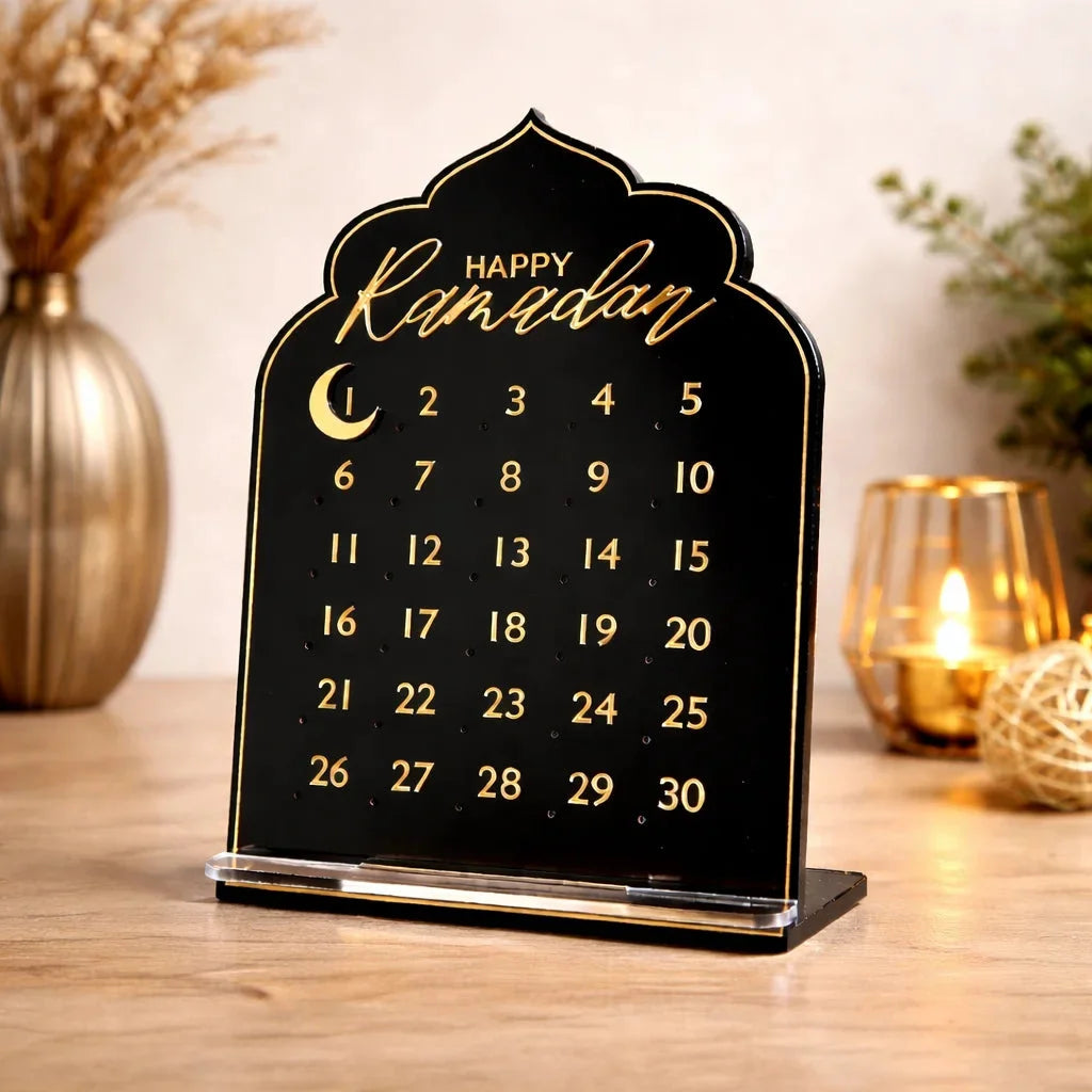 Ramadan Calendar: Acrylic and Magnetic Ramadan Decoration — Ramadan Wooden Gift | Woodwaley