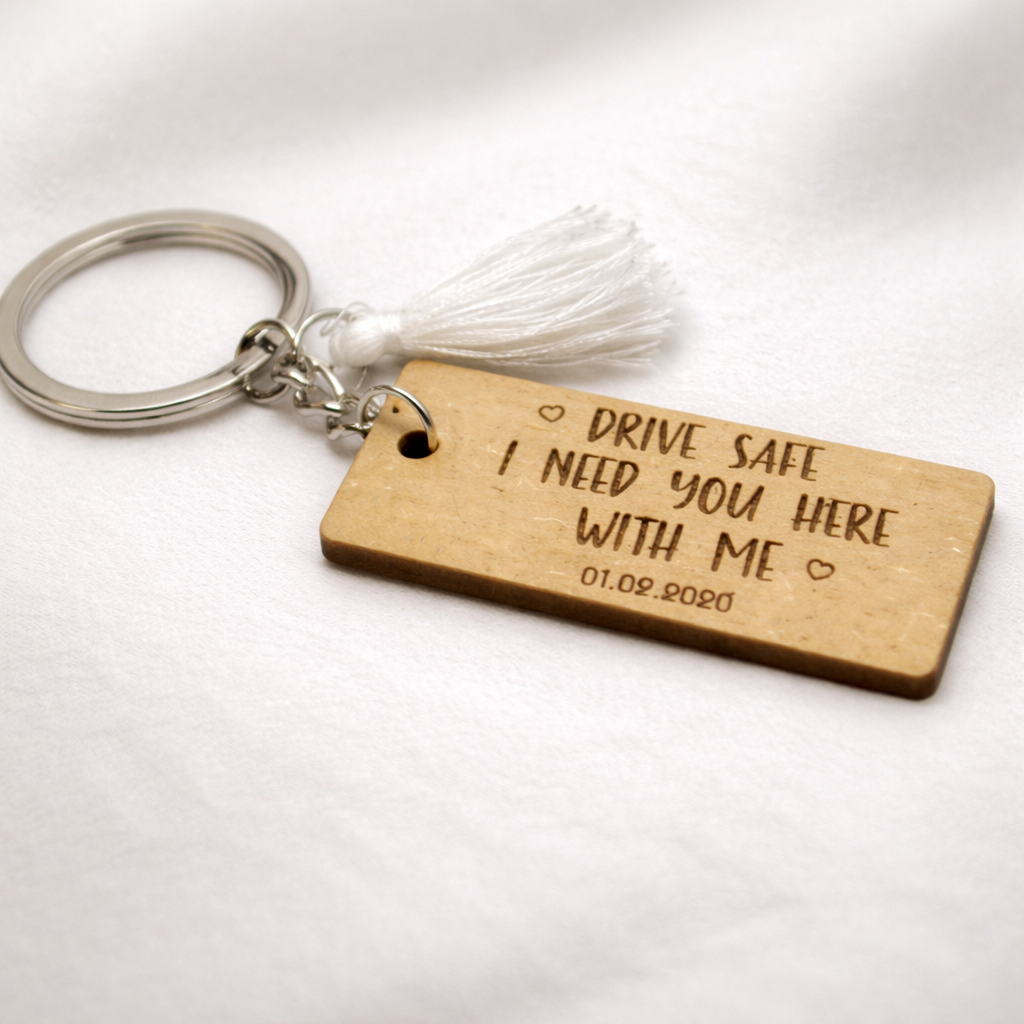Personalized Engraved Wooden Keychains