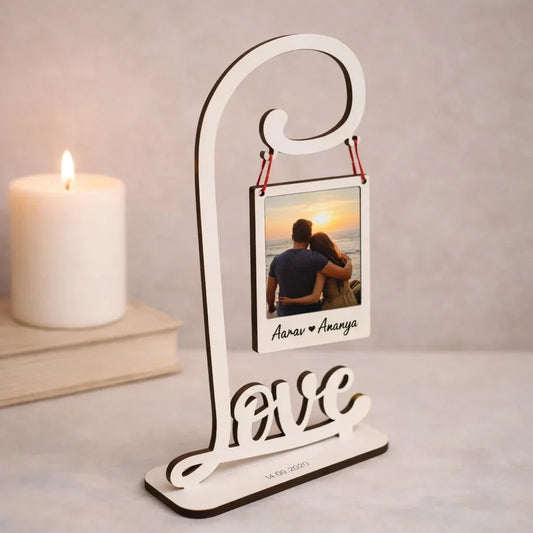 The Memory Frame — Personalized Engraved Wood Display — Couples Wooden Gift | Woodwaley