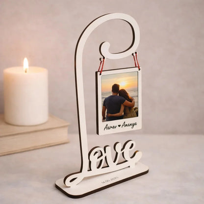 The Memory Frame — Personalized Engraved Wood Display — Couples Wooden Gift | Woodwaley