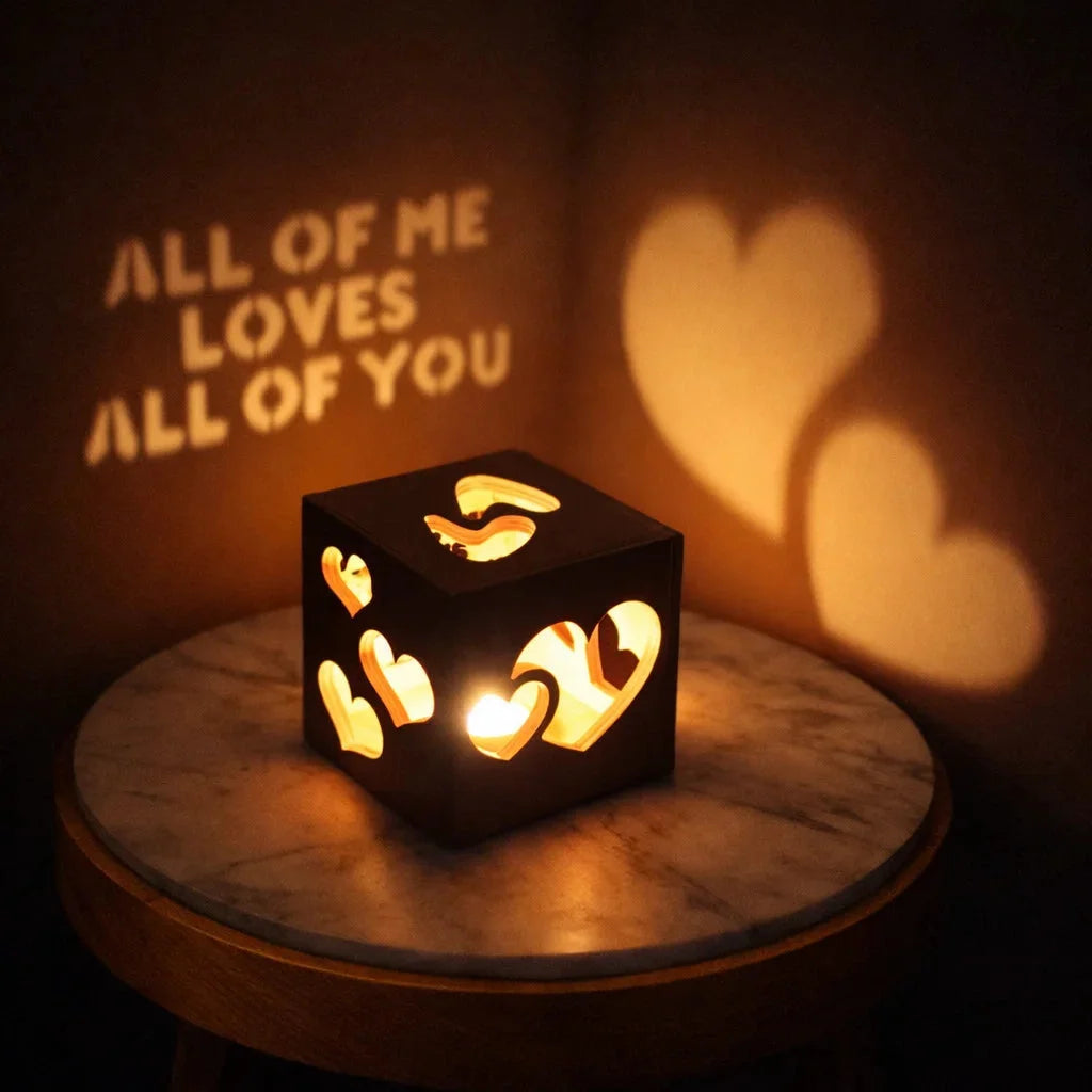 Customized Led Love Wooden Shadow Box For loved one — Couples Wooden Gift | Woodwaley