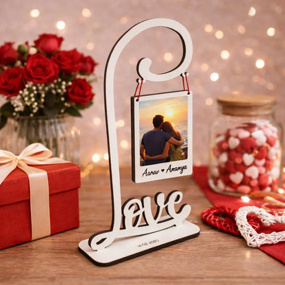 The Memory Frame — Personalized Engraved Wood Display — Couples Wooden Gift | Woodwaley