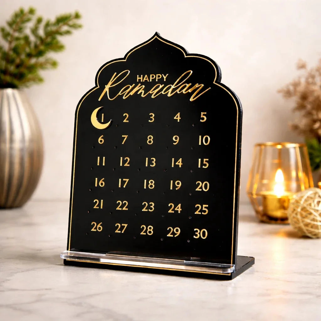 Ramadan Calendar: Acrylic and Magnetic Ramadan Decoration — Ramadan Wooden Gift | Woodwaley