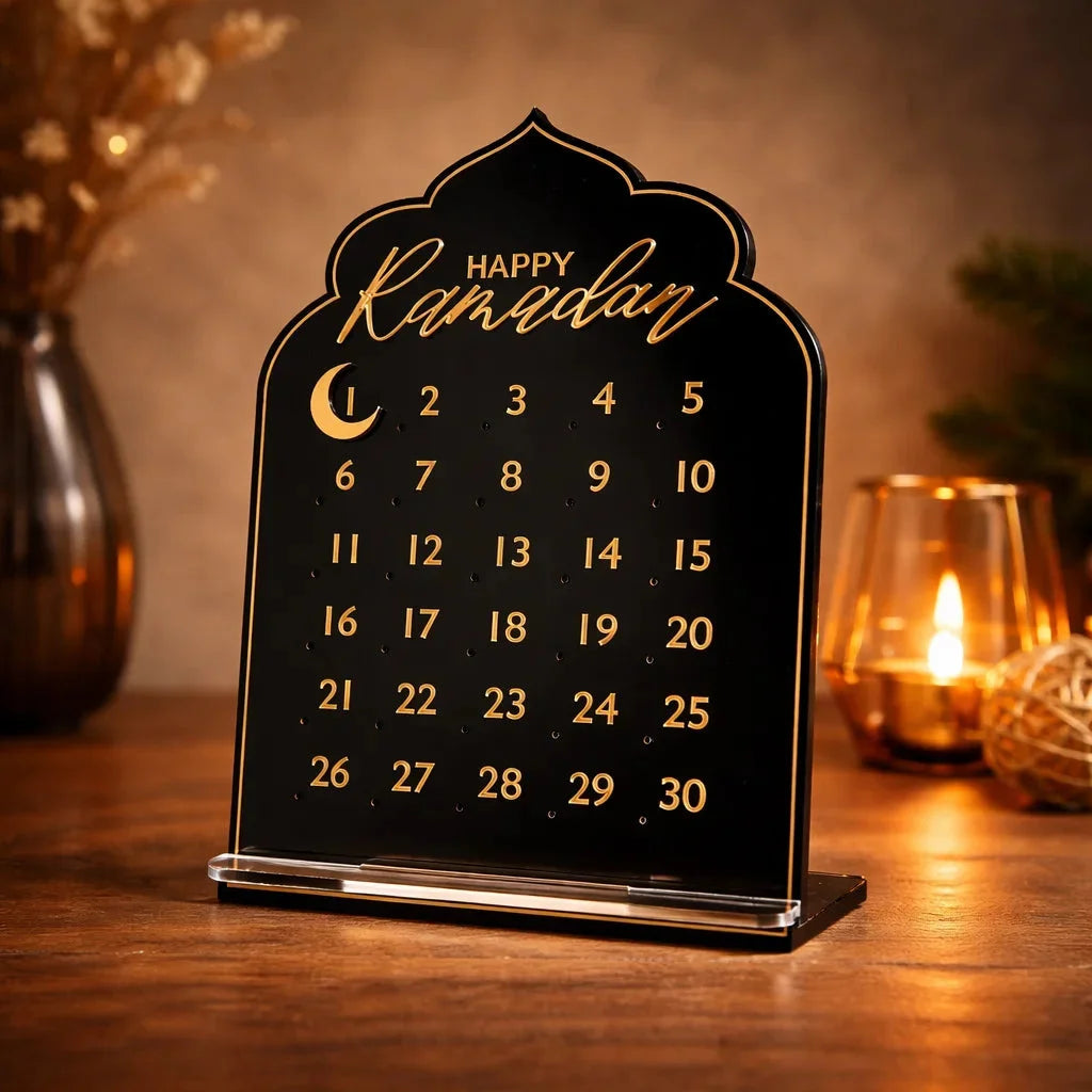 Ramadan Calendar: Acrylic and Magnetic Ramadan Decoration — Ramadan Wooden Gift | Woodwaley