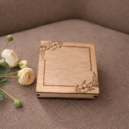 Personalised wooden photo pull up gift box