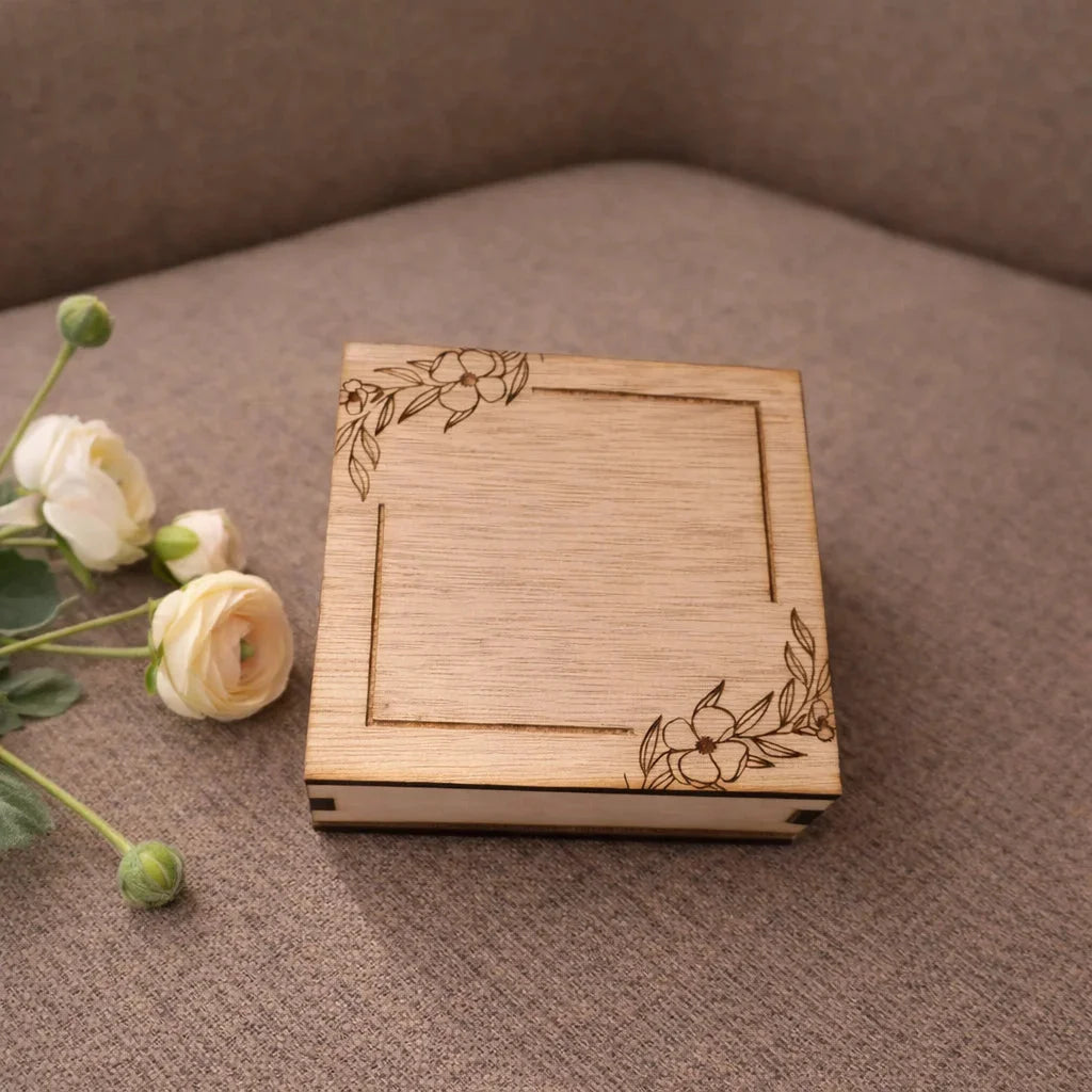 Personalised wooden photo pull up gift box — Couples Wooden Gift | Woodwaley