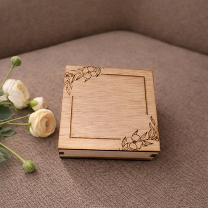 Personalised wooden photo pull up gift box — Couples Wooden Gift | Woodwaley