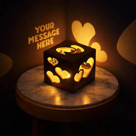 Customized Led Love Wooden Shadow Box For loved one — Couples Wooden Gift | Woodwaley