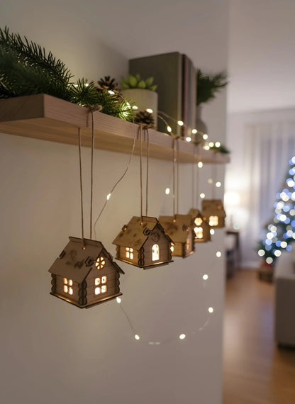 Wooden Christmas Ginger House DIY ornaments — Christmas Wooden Gift | Woodwaley