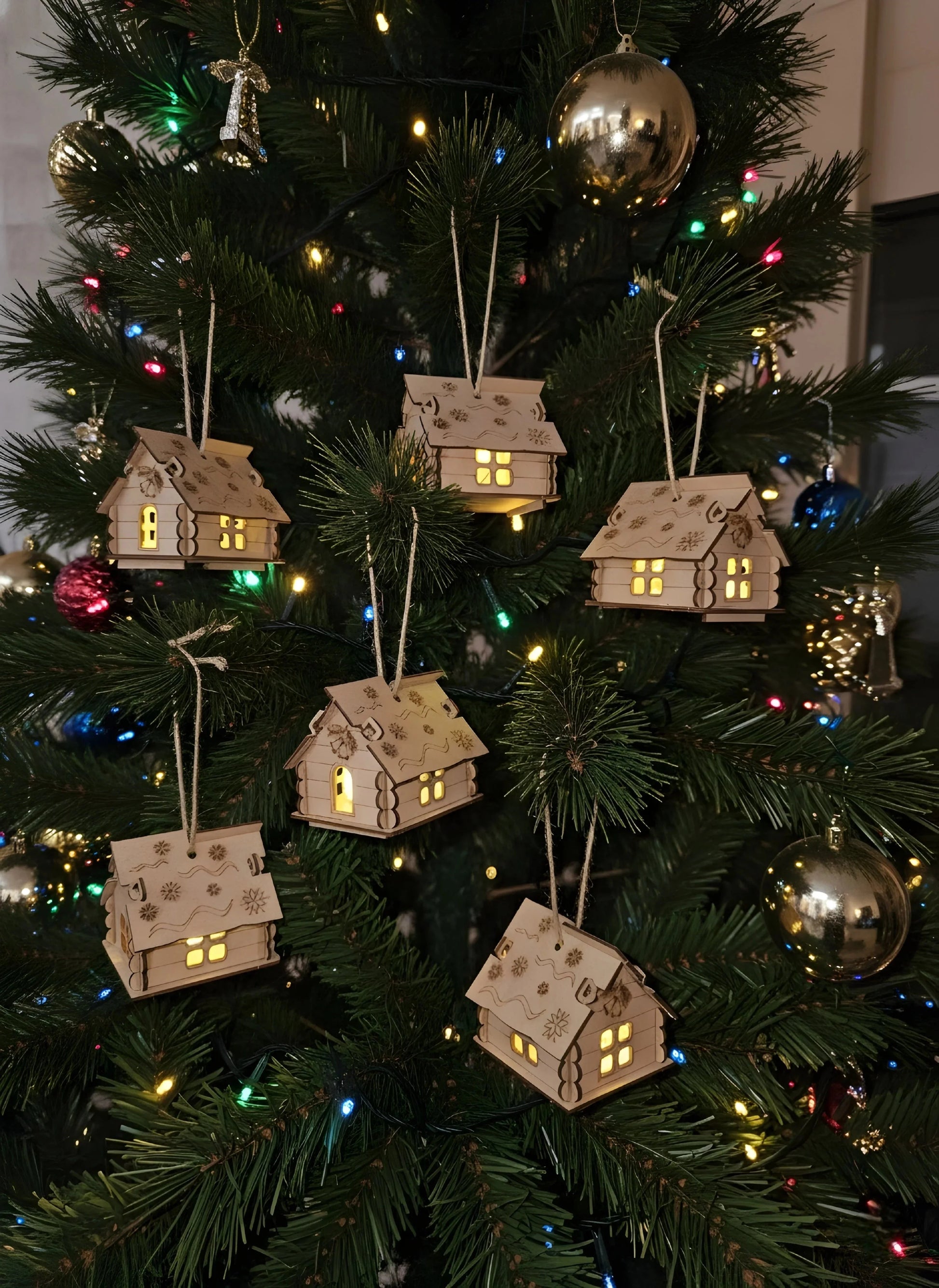 Wooden Christmas Ginger House DIY ornaments — Christmas Wooden Gift | Woodwaley