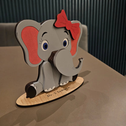 🐘 Baby Jambo The Spec Keeper — Personalized Wooden Elephant Eyeglass Stand